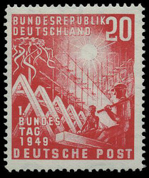 20 Pf. Bundestag 1949, postfrisches Kabinettstück mit dem ...